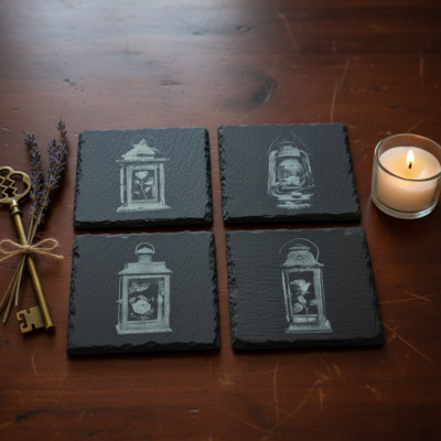 Oil Lantern Coaster Set