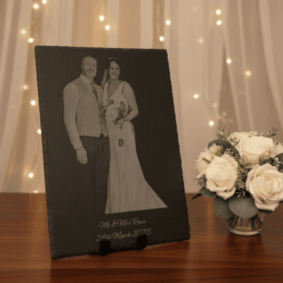 Personalised Wedding Slate Photo Plaque (40x30cm)